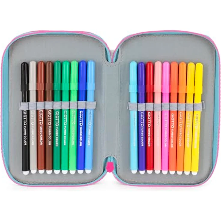 Clondo 3-Fach Federmäppchen Mädchen Gefüllt für Stitch Fan, 46-teiliges Set mit radierbaren Gelstiften, Filzstiften und Buntstiften – ideal für Schule & Geschenke 6-12 Jahre – Bild 4