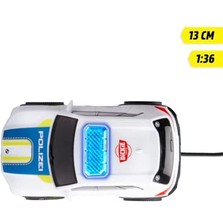 Dickie Toys BMW XM Police Racer 1:36, ferngesteuertes Polizeiauto mit Kabel Fernsteuerung, Lichtfunktion und Try Me, für Kinder ab 3 Jahren – Bild 4