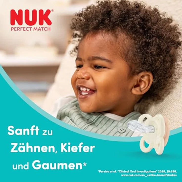 NUK Perfect Match Air Baby Schnuller, orthopädische Schnuller für 0-6 Monate, fördert Luftzirkulation und Speichel-Ausschlag-Prävention, Disney Winnie Puuh, 2 Stück – Bild 5