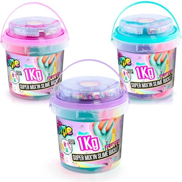 Canal Toys Kreativset Super Mix´In Slime Bucket, 1kg mit Glitzer und Perlen zur individuellen Schleimgestaltung – Bild 7