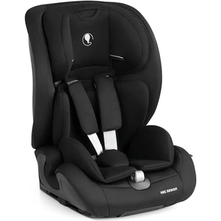 ABC Design Kindersitz Aspen 2 Fix i-Size (ab 15 Monate bis 12 Jahre) - Black, 2in1 Kinderautositz mit Isofix Connector-System und Top Tether Befestigung