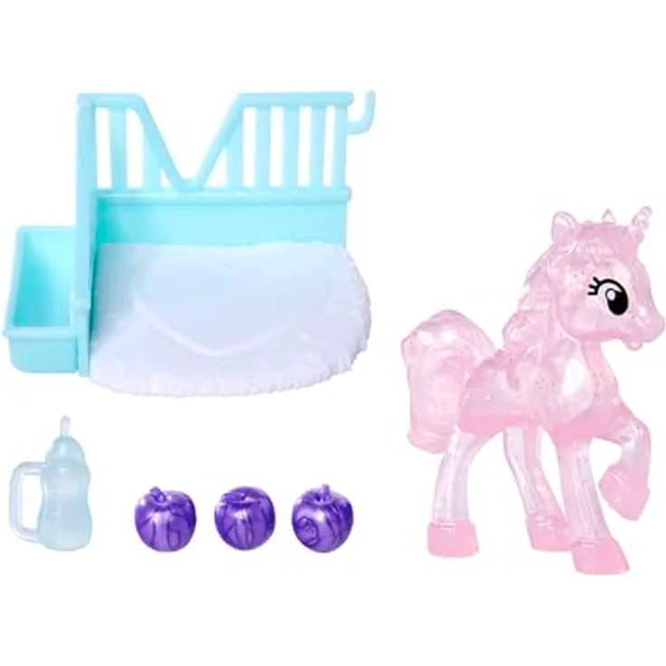 SIMBA Evi Love Babypuppe, 12 cm große Puppe im Einhornkleid mit Einhorn, Stall und Zubehör – Bild 5