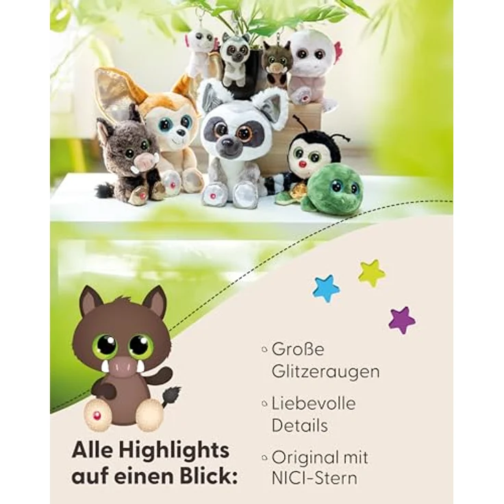 NICI Kuscheltier GLUBSCHIS Wildschwein Truffle Fluffle 25cm weiß - Weiches Plüsch-Stofftier mit niedlichem Gesicht, für Kinder & Erwachsene, tolle Geschenkidee – Bild 4