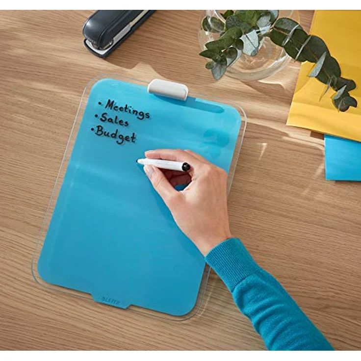 Leitz Desktop-Notizboard mit Glasoberfläche, Sanftes Blau, Cosy-Serie, 39470061 – Bild 5