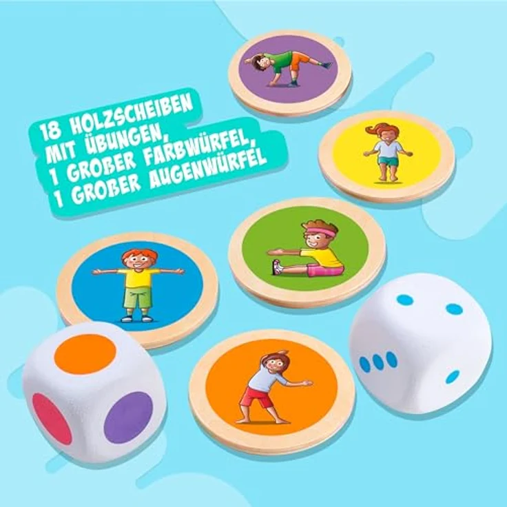 Noris Happy Move - Bewegungsspiel mit XXL-Würfeln für Kinder ab 2 Jahre, Indoor & Outdoor, Motorikförderung, bunt – Bild 3