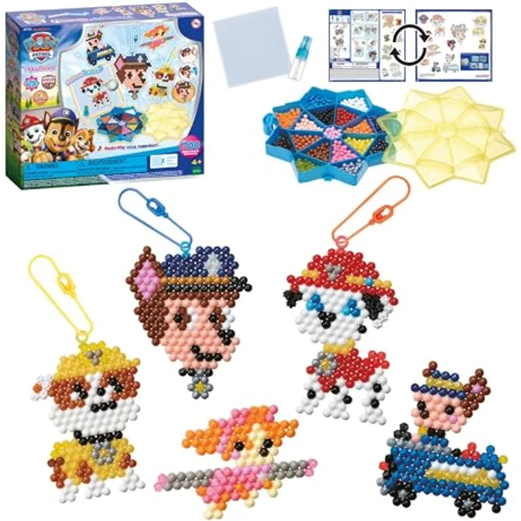 Aquabeads Paw Patrol Mega Bastelset, 700 bunte Bastelperlen, inklusive Motiv-Vorlagen und Sprüher, für Kinder ab 4 Jahren – Bild 3
