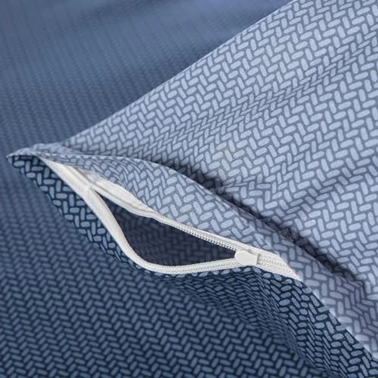 Schiesser Bettwäscheset Silva | Renforcé | 100% Baumwolle aus nachhaltiger Produktion | 155x220cm + 80x80cm | Blau – Bild 2