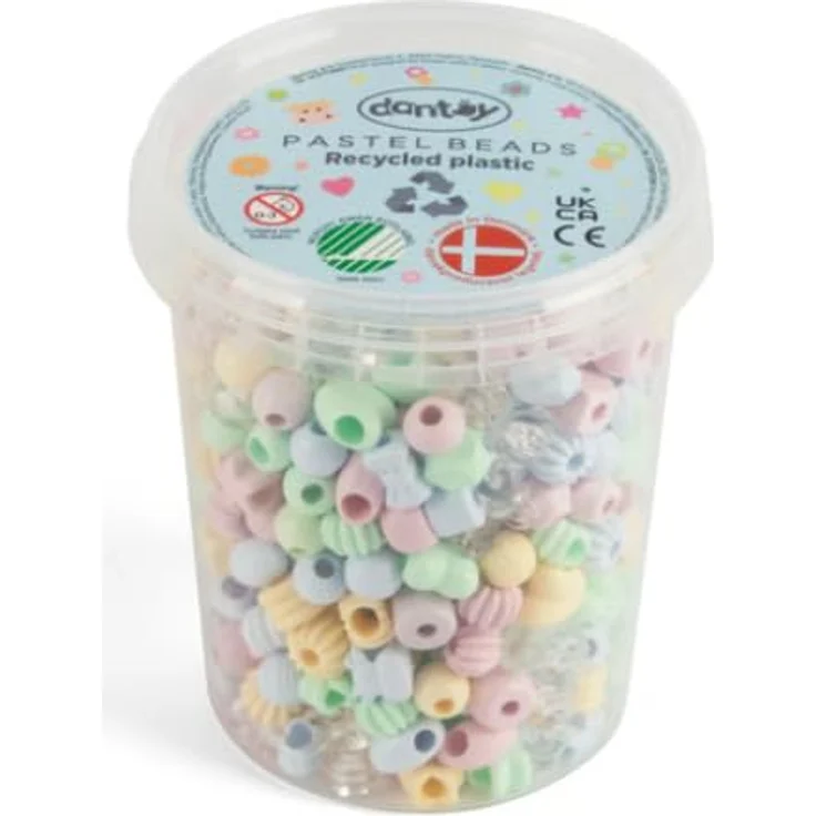 dantoy Bastelperlen Dantoy 5911 Pastel Perlen Pastelfarben Groß 520 Stk. – Bild 1