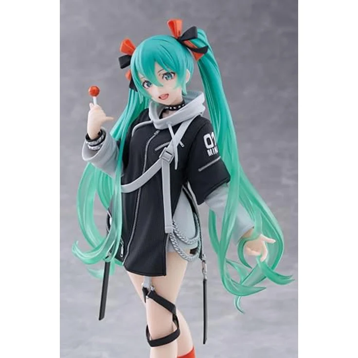 Taito Prize - Hatsune Miku - Fashion (PUNK Ver.), PVC Statue, 18 cm, detailreiche Sammlung – Bild 6