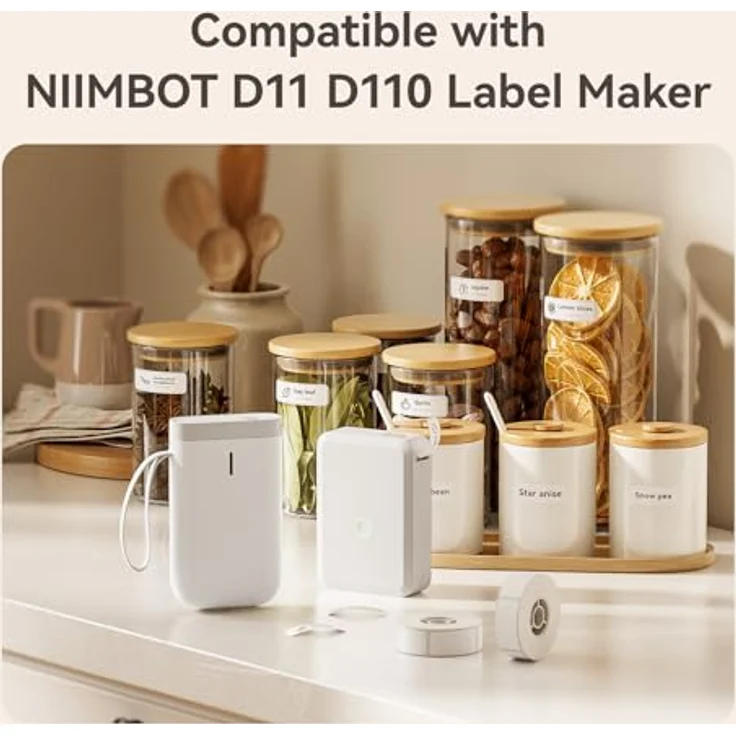 NIIMBOT Ruban adhésif pour D11 D110 D101 H1S, 160 wasserfeste Thermodirekt-Etiketten 12x75 mm pro Rolle – Bild 2