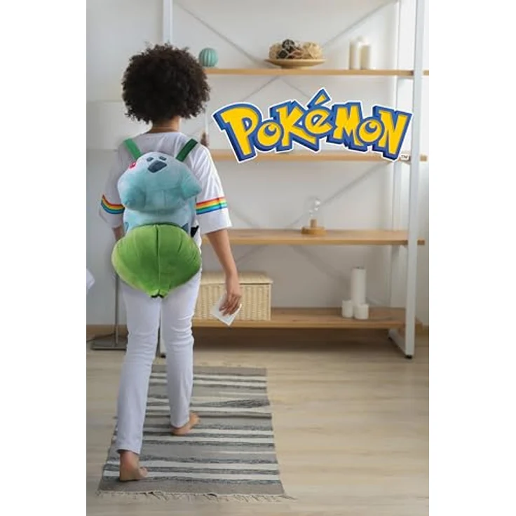 Nintendo Pokémon Bisasam Rucksack Kuscheltier, ca. 35 cm mit Reißverschluss – Bild 2