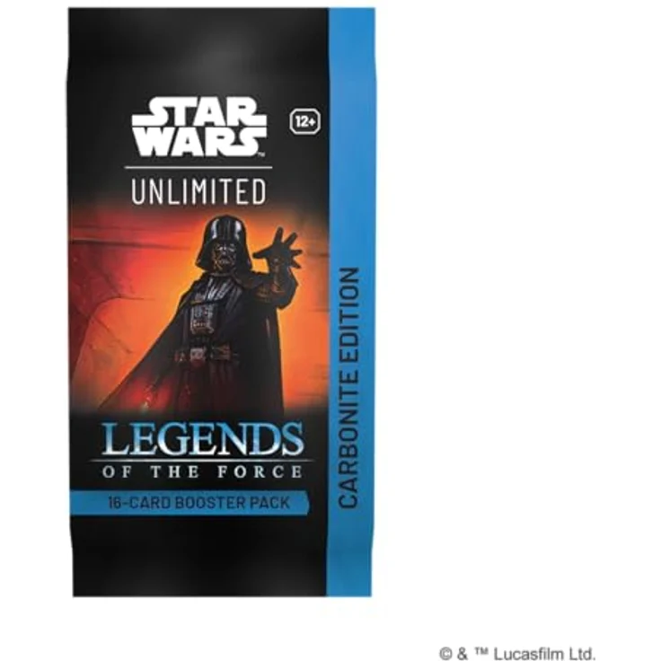Asmodee - FFG - Star Wars: Unlimited Trading Card Game - Legends of The Force - Carbonite Booster mit 16 Karten, limitierte Auflage, inkl. Prestige-Karte und seltene Foil-Varianten, Englisch, ab 12 Jahren, 2+ Spieler, 20 Minuten Spielzeit