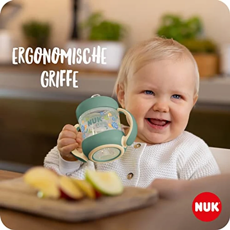 NUK for Nature Trinklernflasche | aus nachhaltigem Material | extra breite und weiche Lippenauflage | mit Temperature Control | auslaufsicher | ab 6 Monaten | 150ml | BPA frei | grün – Bild 4