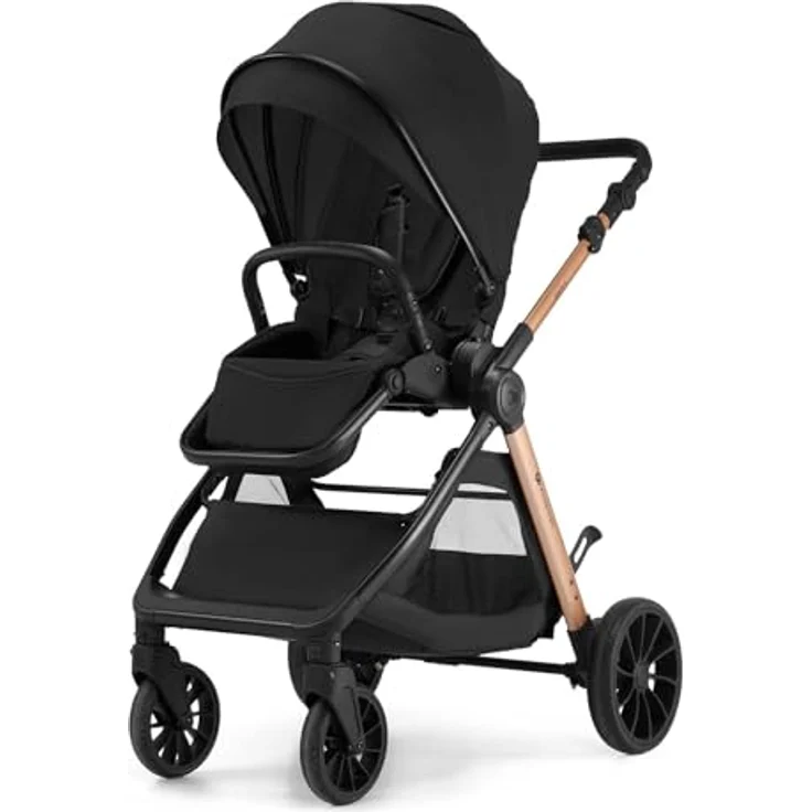 Kinderkraft VESTO 2, 3-in-1 Kombikinderwagen mit Babywanne, MINK PRO 2 Autositz, wendbarem Sportsitz, Travel System, Schwarz – Bild 7