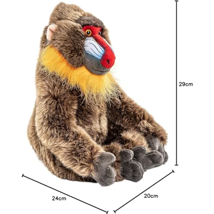 Uni-Toys - Mandrill mit Klettverschluss an den Händen - 29 cm (Höhe) - Plüsch-AFFE - Plüschtier, Kuscheltier – Bild 4