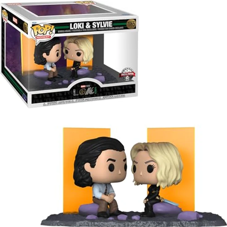 Funko Pop Marvel Moment Loki & Sylvie, exklusive Sammelfigur, transparent, ca. 12 cm hoch, 20 cm lang – Bild 3