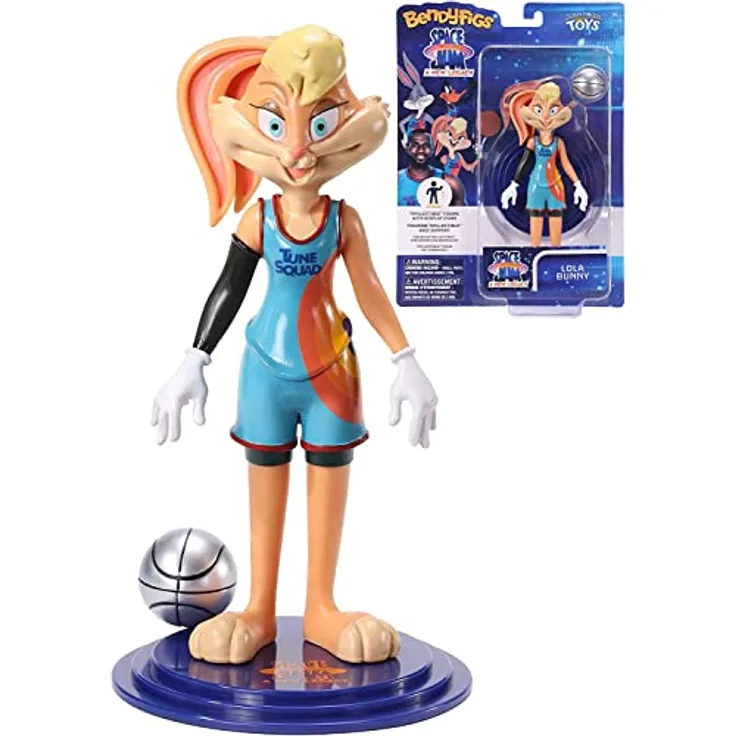 The Noble Collection The Noble Collection Space Jam 2 - Lola Bendyfig, flexible Sammelfigur, 19 cm hoch, offiziell lizenziert