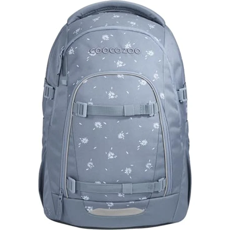 Coocazoo Mate Schulrucksack „Bloomy Daisy”, hellgrau, ergonomisch, höhen- & größenverstellbar, mit Brustgurt und Hüftgurt, 30 Liter, ab 3. Klasse – Bild 1