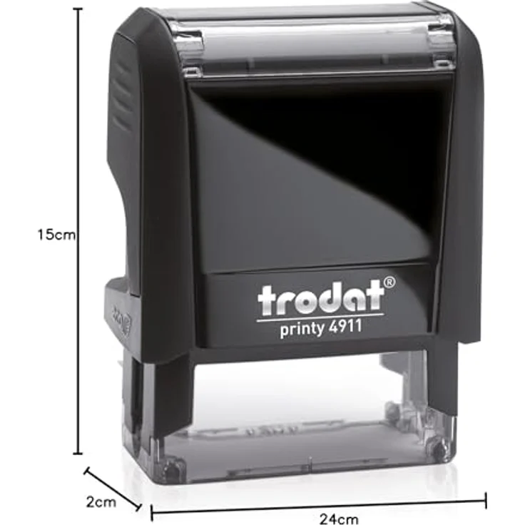 TRODAT Printy 4911 4.0, 4-zeiliger selbstfärbender Taschenstempel mit Hochglanzdesign, schwarz, inkl. Gutschein für individuelle Textplatte – Bild 7