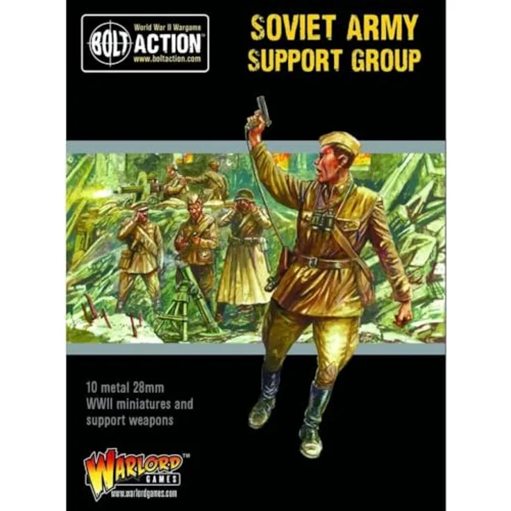 Warlord Games Bolt Action 2 Soviet Army Support Group (HQ, Mortar & MMG), Brettspiel für strategische Militärsimulation