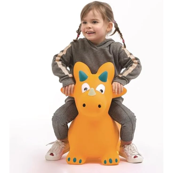 LUDI Jumping Animal Dino, Hüpfball aus 100% PVC, fördert Geschicklichkeit und Gleichgewicht, Größe 59 x 49 x 22 cm – Bild 4
