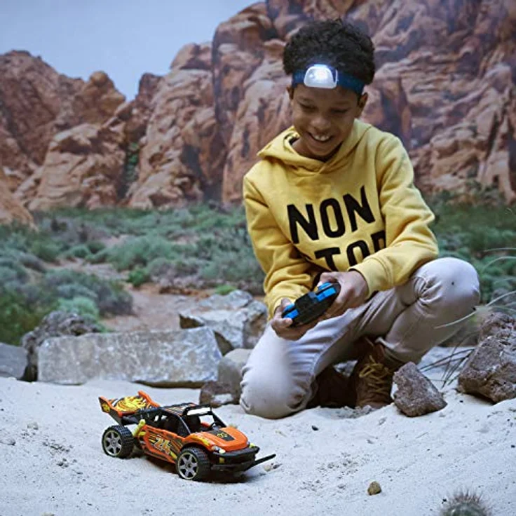 Nikko 10041 Race Buggies Hyper Blaze, ferngesteuertes RC Auto, Offroad Fahrzeug bis 7,5 km/h, Multidirektionale Fernbedienung 2,4 Ghz, für Kinder ab 6 Jahre & Erwachsene, Buggy ca. 23 cm, Orange – Bild 2