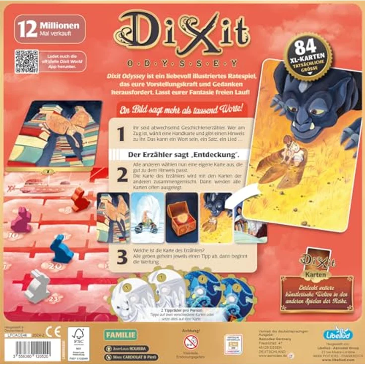 Libellud Dixit Odyssey (Auflage 2024) Familienspiel Kartenspiel 3-12 Spieler Ab 8+ Jahren 30 Minuten Deutsch – Bild 4