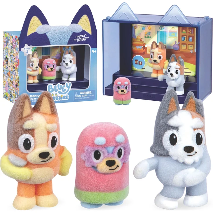 Blueys Bluey FIGUREN-SET Omas, Veloursfiguren für Kinder Serie 1 mit 3 Charakteren aus der Episode "Grannies" für abwechslungsreichen Rollenspielspaß
