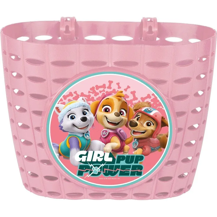 Seven Polska Fahrradkorb Kinder Lenkerkorb "Paw Patrol Girls", pink, für Puppe & Co