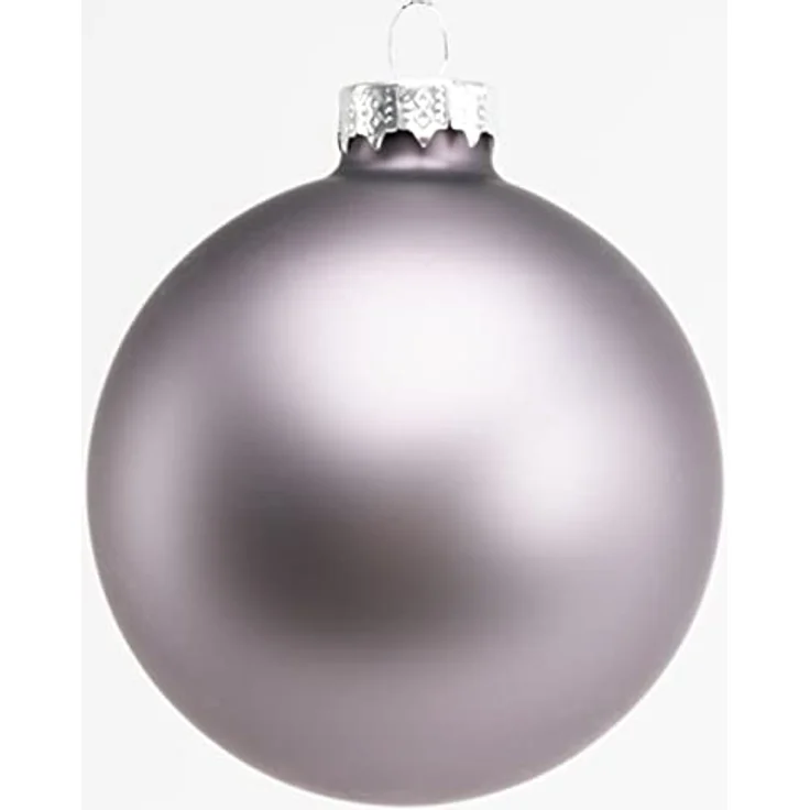 TrendLine Weihnachtskugeln aus Glas Ø80mm 6 STK warmgrau Christbaumkugeln Xmas – Bild 2