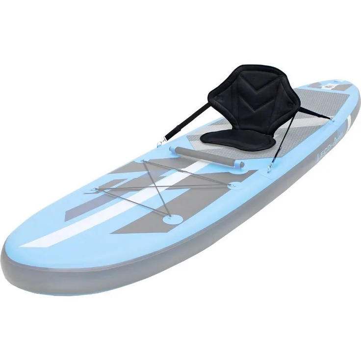 ECD Germany SUP-Board Kajak Sitz, gepolsterter rutschfester Sitz mit verstellbarer Rücklehne und Tasche, Schwarz 62x43cm