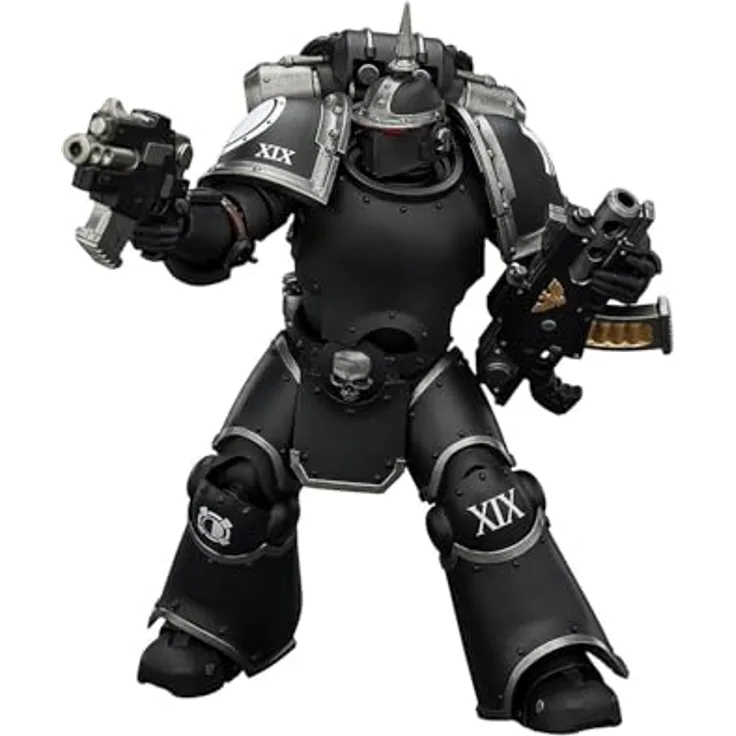 Joy Toy Warhammer Raven Guard MK III Tactical Legionary, detailreiche Sammelfigur mit Bolter und Bolzenpistole, 12 cm hoch, voll beweglich