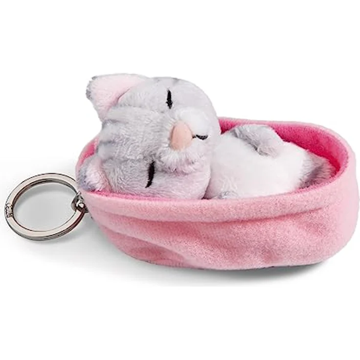 NICI 48841 Schlüsselanhänger Sleeping Pets Katze grau getigert 8cm – Bild 4