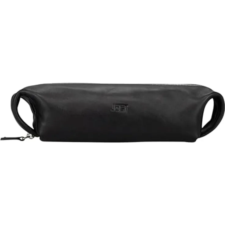 Jost Odense Leder Schlampermäppchen, vielseitiges Federmäppchen mit hohem Platzangebot, schwarz