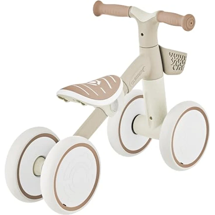 Globber Learning Bike, Aufsitzrad mit 7 Zoll EVA-Bereifung, 4-rädrig, höhenverstellbarem TPR-Sattel und abnehmbarem Körbchen, Taupe – Bild 5