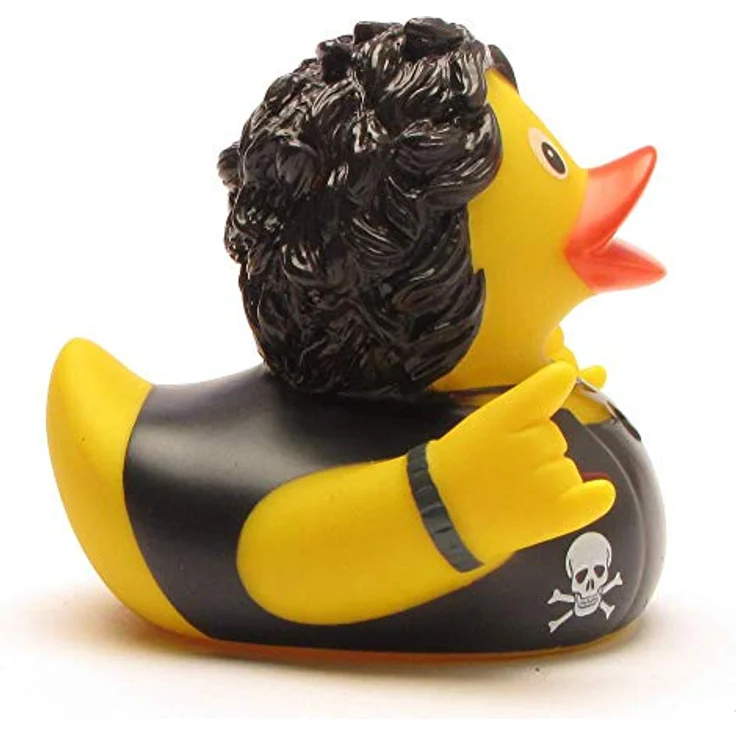 Duckshop Badeente - personalisierbar (Heavy Metal Ente) mit Quietscheloch, 8 cm, Vinyl – Bild 4