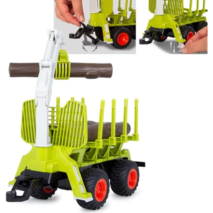 JAMARA 423256 Holzrückewagen mit Kranarm 1:24S, Forstwirtschaft Zubehör, manuelle Bedienung, 360° Schwenkbereich – Bild 5