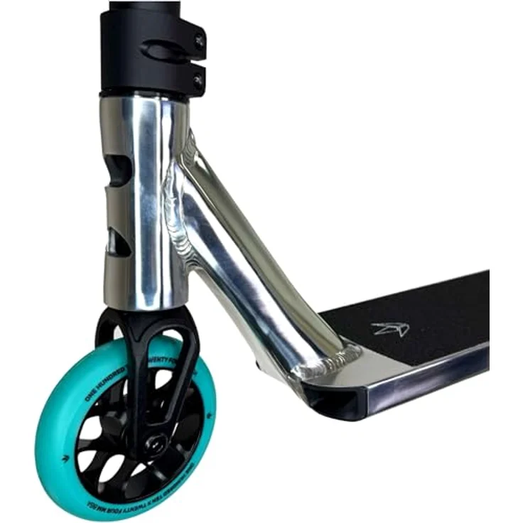 F26 Blunt Colt S6 Complete Stunt-Scooter H=84cm Park/Street I Kinder I Jugendlich I Erwachsene I Trick I Tret I Roller I Leicht (110mm Chrom/Türkis) – Bild 5