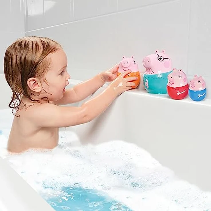 Toomies E73526 Tomy Peppa Pig Family-Nesting Daddy, Mummy & Peppa Pig George Rassel 18+ Monate-Babybadewanne, Planschbecken & Swimmingpool leicht zu reinigen Sandkasten & Gartenspielzeug – Bild 2
