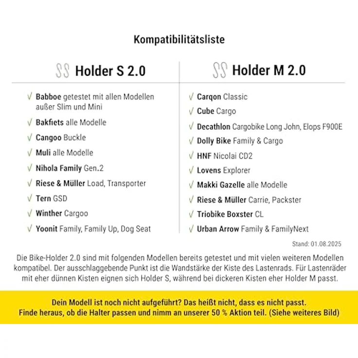Frank Paperman Bike Holder M 2.0 – 2x Halterung für Kinderfahrrad & Laufrad am Lastenrad, robust und werkzeugfreie Montage für Kistenwandstärken bis 67 mm – Bild 4