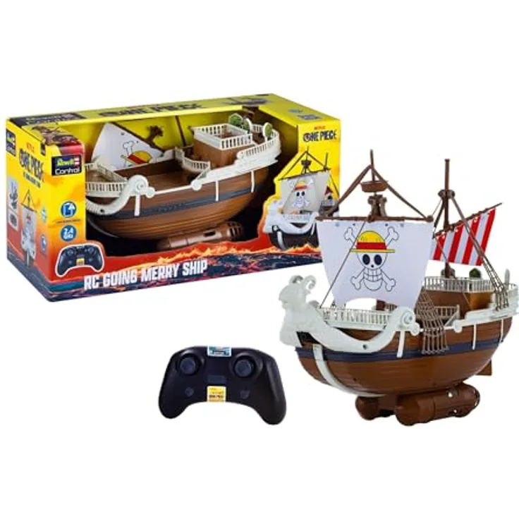 Revell Control RC Motorboot RtR, ferngesteuertes Boot aus der „One Piece“-Serie, Going Merry-Modell