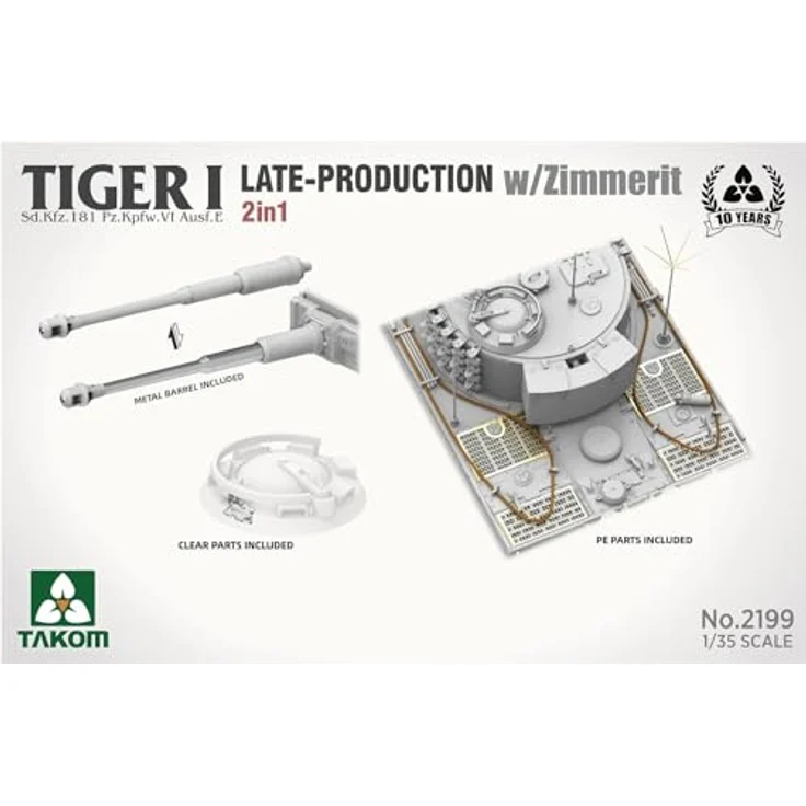 Takom Tiger I Late-Production w/Zimmerit Sd.Kfz.181 Pz.Kpfw.VI Ausf.E, Modellfahrzeug 2 in 1 – Bild 7