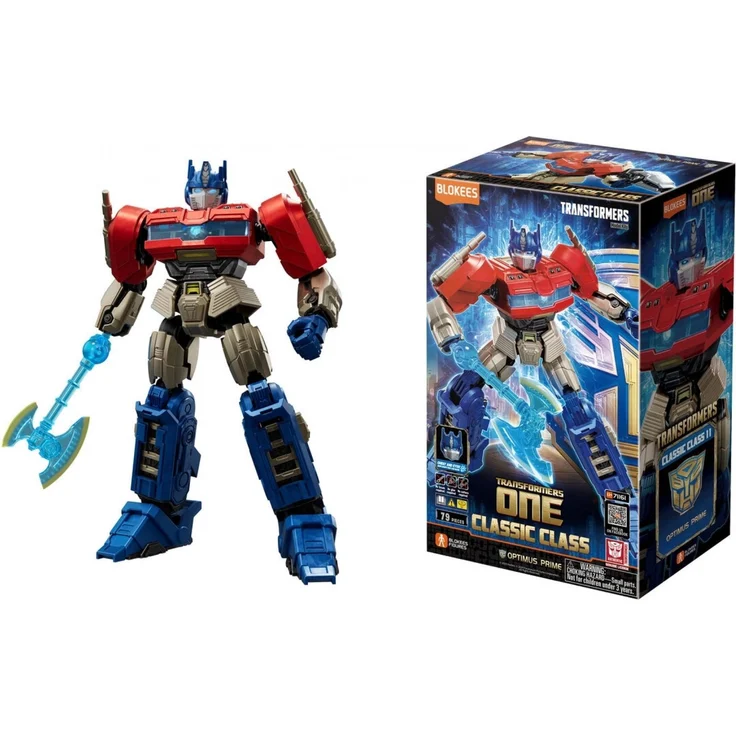 Simba Toys Blokees Transformers Optimus Prime, bewegliche Sammelfigur mit 79 Teilen und beleuchteten Augen, 12,5 cm