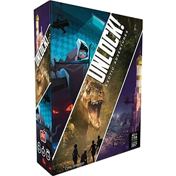 Space Cowboys ASMSCUNLOCK04EN Unlock 4 Exotic Adventures, Multicoloured Brettspiel mit langlebiger Qualität – Bild 1