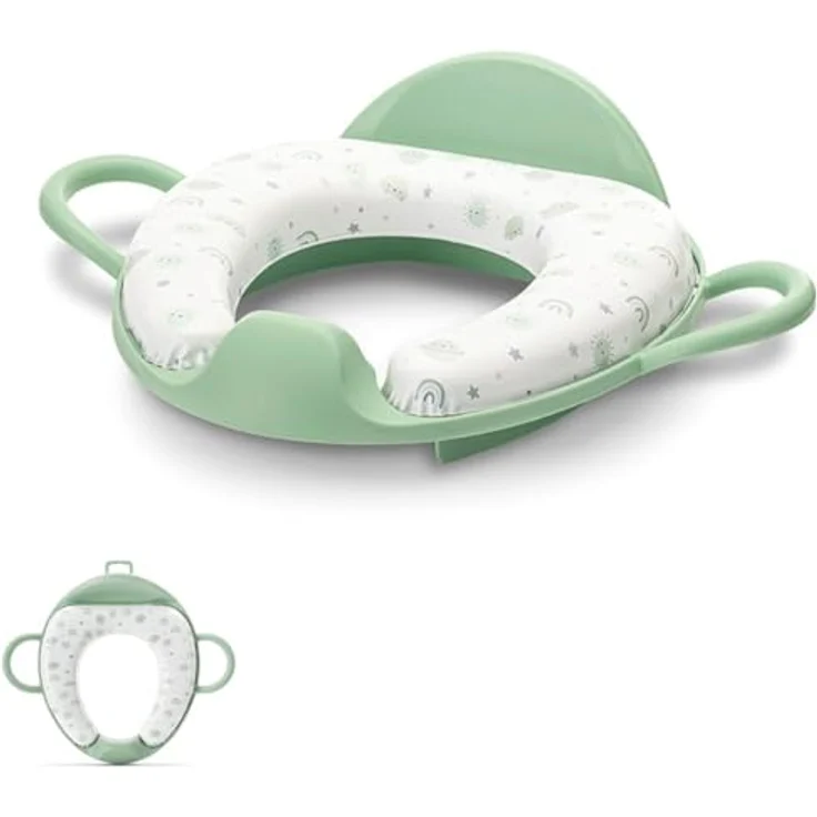 LORELLI Baby-Toilettensitz 1013070, Toilettenaufsatz mit Rückenlehne, abnehmbaren Sitzkissen und Seitengriffen, spritzwassergeschützt – Bild 1