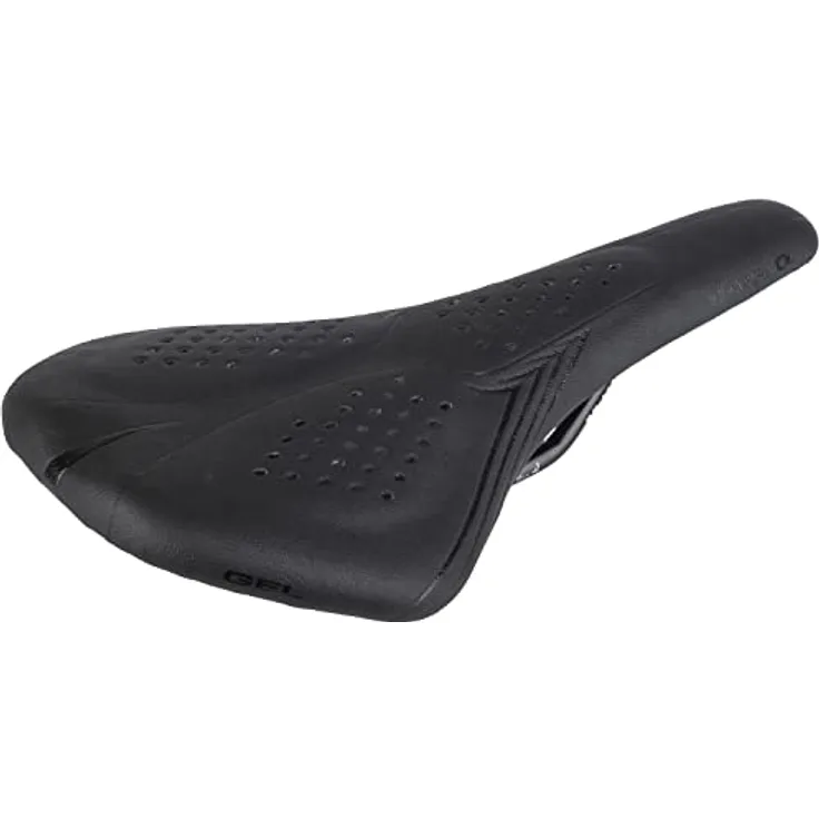 Velo Sattel Airthru Gel, Fahrradsattel, Rennsattel, Rennradsattel, Ergonomisches Design, O-Zone Base Cut, Crossbow Suspension, 273x140mm,schwarz-weiß