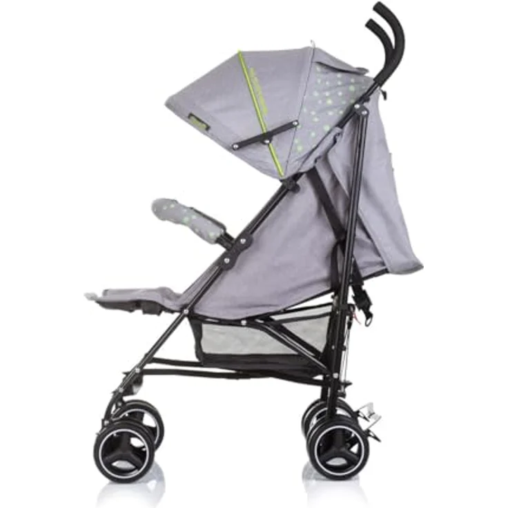 Chipolino Kinder-Buggy Kinderwagen Milano, Buggy bis 22 kg, Rückenlehne verstellbar, faltbar, klassischer Stahlrahmen in Schwarz – Bild 5