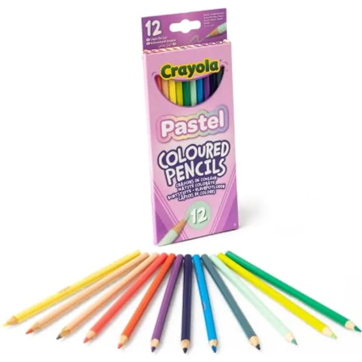 CRAYOLA Pastel, Buntstifte zum Zeichnen, 12er-Pack, für Schule und Freizeit, 12 Pastellfarben, 68-3366