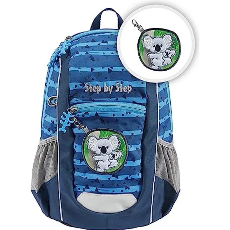 Step by Step Rucksack-Set KIGA Maxi „Koala Coco“, blau, ergonomischer Mini-Rucksack mit höhenverstellbarem Brustgurt, Kita & Kindergarten, ab 3 Jahren, 10 l