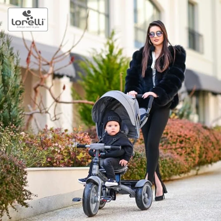Lorelli Dreirad Tricycle Neo 4 in 1, EVA-Reifen, Schiebestange, Sitz drehbar, verstellbar – Bild 9